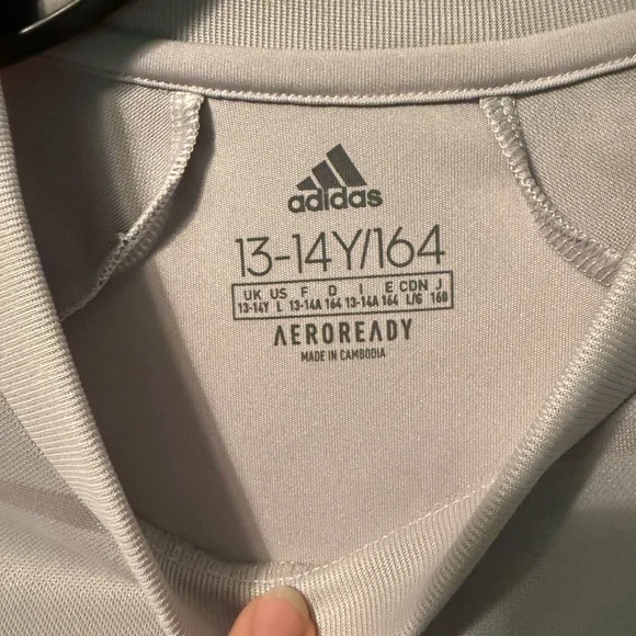 Adidas Gray Short Sleeve Performance Tee - Picture 4 of 4